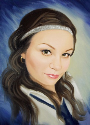 пример женского портрета на фоне