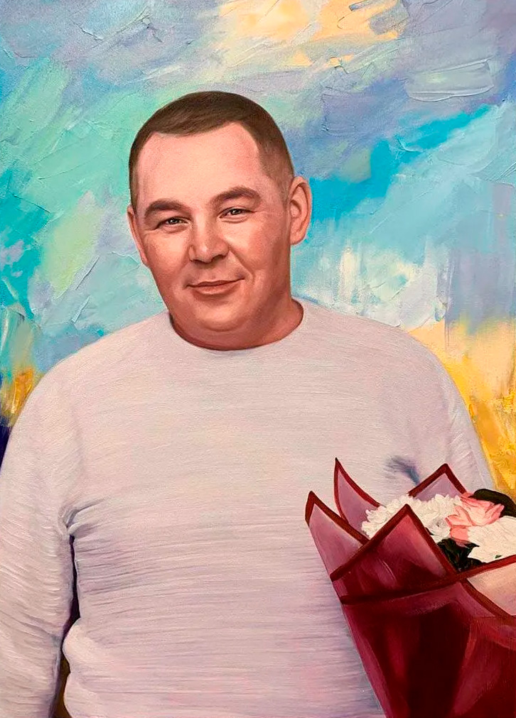 Мужской портрет, написанный вручную маслом на холсте