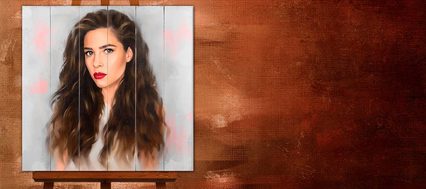 Портрет на досках по фотографии